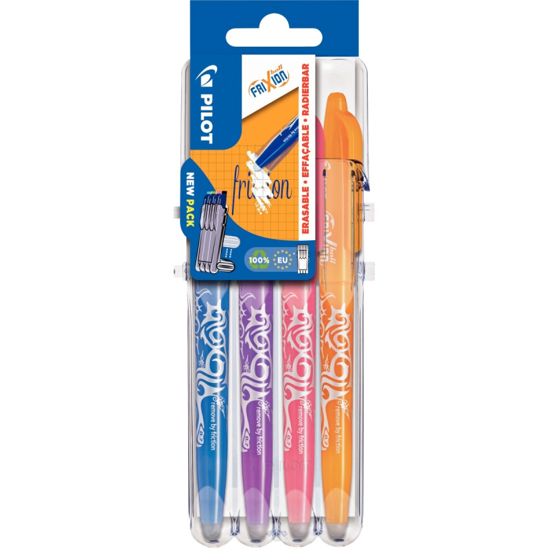 Pochette de 4 rollers Frixion Ball fun assortis