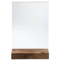 Porte-visuel avec socle en bois vertical A5