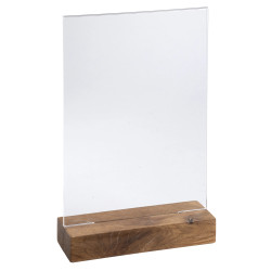 Porte-visuel avec socle en bois vertical A5