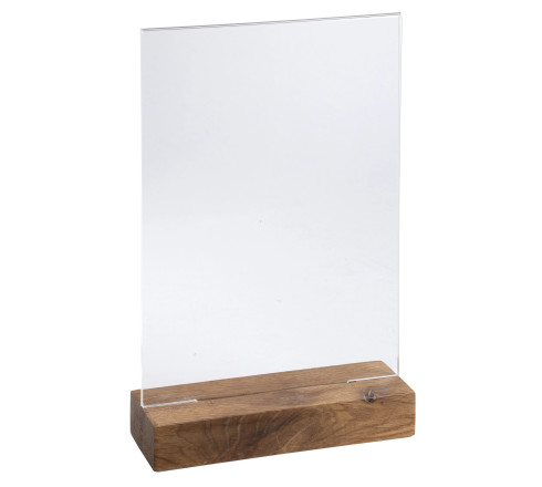 Porte-visuel avec socle en bois vertical A5
