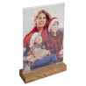 Porte-visuel avec socle en bois vertical A5