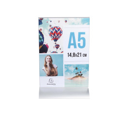 Porte-visuel vertical pied aluminium A5