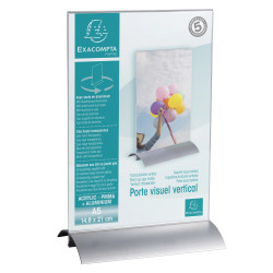 Porte-visuel vertical pied aluminium A5