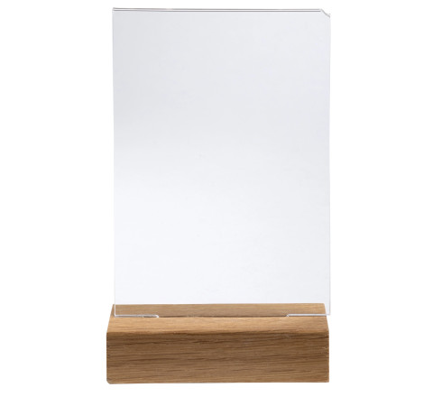 Porte-visuel avec socle en bois vertical A6