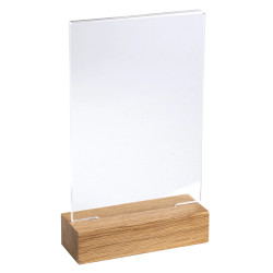Porte-visuel avec socle en bois vertical A6