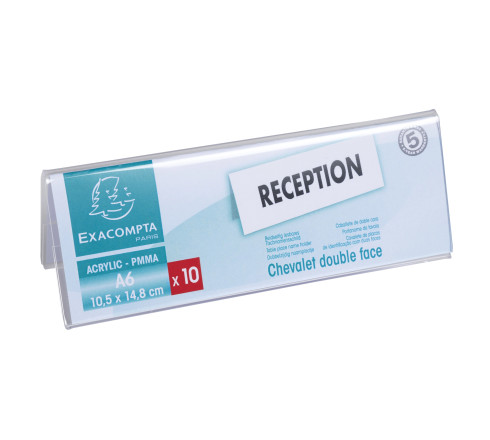 Lot de 10 chevalets double face horizontal A6