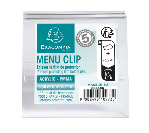 Porte-carte clip L50mm