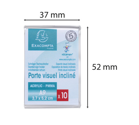 Lot de 10 porte-étiquettes A9 vertical