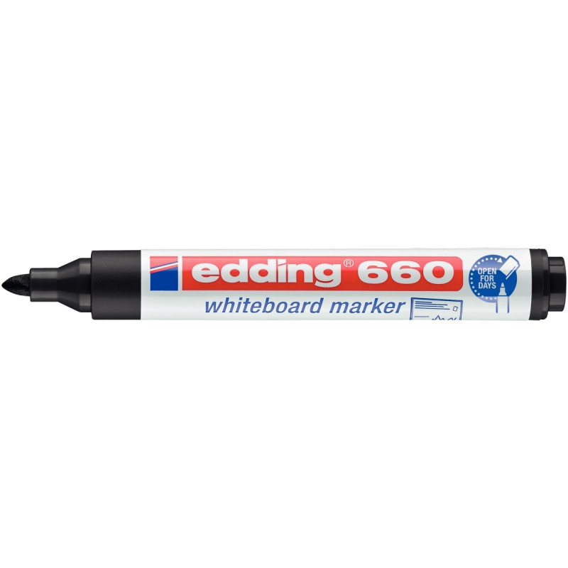 Marqueur tableau blanc E660 pointe ogive noir