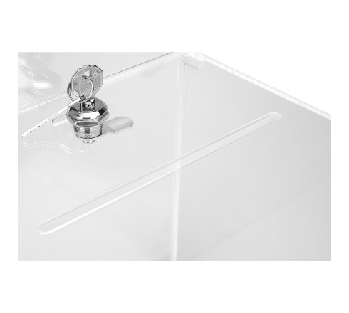 Urne transparente fermable à clé 21X21 cm avec encart A5