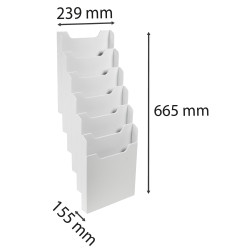 Trieur mural modulable vertical 6 compartiments A4