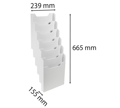 Trieur mural modulable vertical 6 compartiments A4