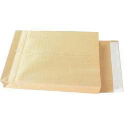 Paquet de 50 pochettes kraft armé 260x330mm soufflet 50mm bande silico