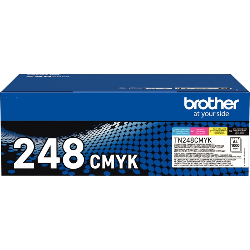 Brother TN248CMYK pack de 4 toners laser noire, cyan, magenta et jaune