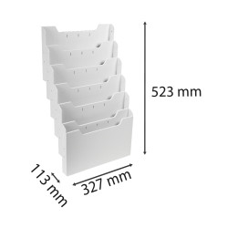 Trieur mural modulable horizontal 6 compartiments A4
