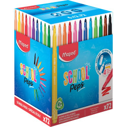 Pot de 72 feutres Schoolpeps assortis