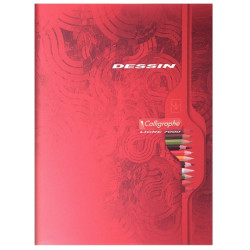 Cahier de dessin 32 pages, format 17x22 cm, uni blanc, papier 120g
