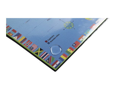 Sous-main rigide PVC Monde - 37,5x57,5 cm