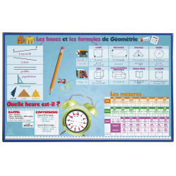Sous-main rigide PVC Maths - 37,5x57,5 cm
