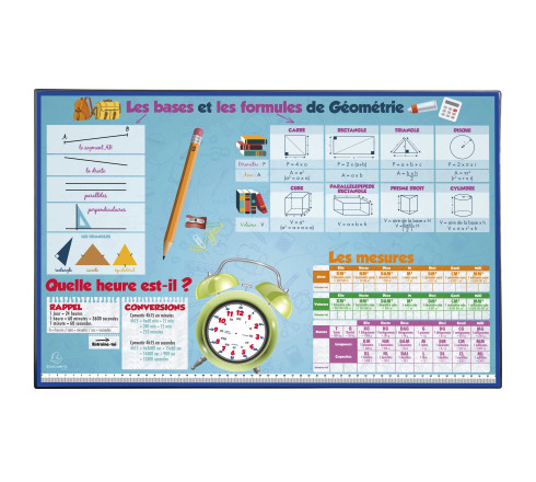 Sous-main rigide PVC Maths - 37,5x57,5 cm