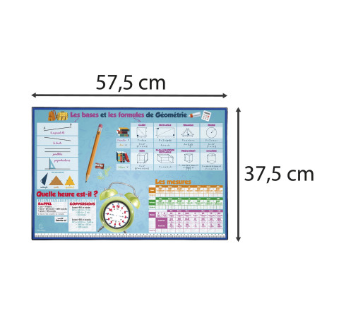 Sous-main rigide PVC Maths - 37,5x57,5 cm