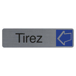 Plaque adhésive imitation aluminium Tirez 16,5X4,4 cm