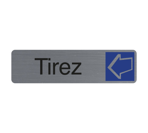Plaque adhésive imitation aluminium Tirez 16,5X4,4 cm