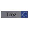 Plaque adhésive imitation aluminium Tirez 16,5X4,4 cm