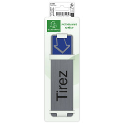 Plaque adhésive imitation aluminium Tirez 16,5X4,4 cm