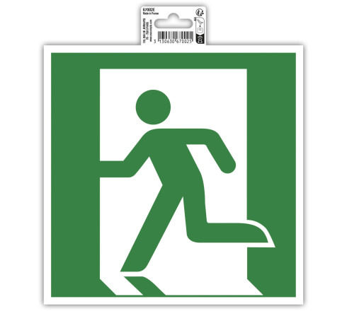 Panneau PVC adhésif antidérapant évacuation gauche 20x20 cm
