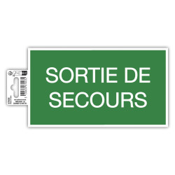 Panneau PVC adhésif antidérapant Issue de Secours 20x11 cm