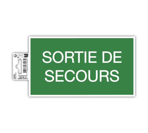 Panneau PVC adhésif antidérapant Issue de Secours 20x11 cm