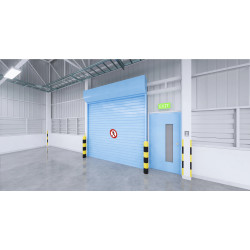 Panneau PVC adhésif antidérapant interdit de marcher / circuler 20 cm