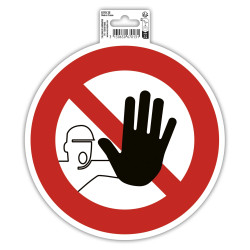 Panneau PVC adhésif antidérapant Accès interdit 20 cm