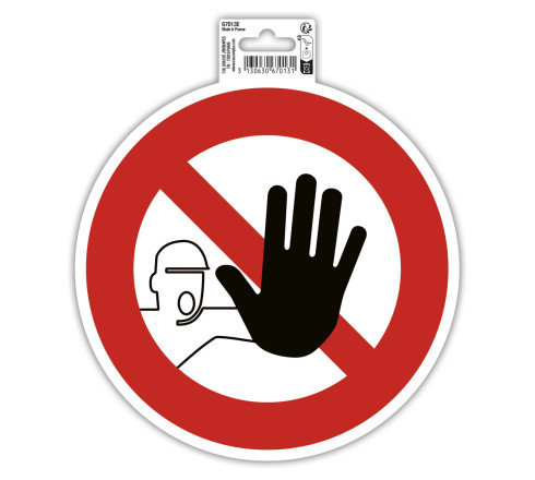 Panneau PVC adhésif antidérapant Accès interdit 20 cm