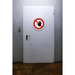 Panneau PVC adhésif antidérapant Accès interdit 20 cm