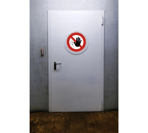 Panneau PVC adhésif antidérapant Accès interdit 20 cm