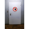 Panneau PVC adhésif antidérapant Accès interdit 20 cm