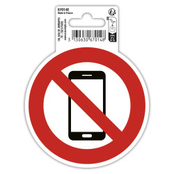 Panneau PVC adhésif antidérapant Téléphone mobile interdit 10 cm