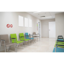 Panneau PVC adhésif antidérapant Interdit de vapoter et de fumer 10 cm