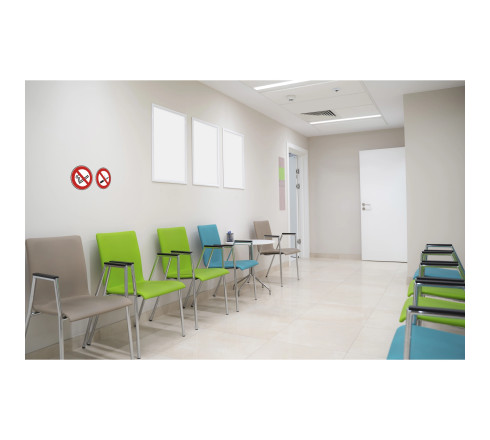 Panneau PVC adhésif antidérapant Interdit de vapoter et de fumer 10 cm