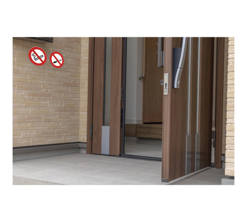 Panneau PVC adhésif antidérapant Interdit de vapoter et de fumer 10 cm