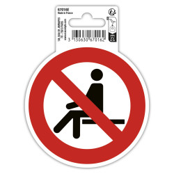 Panneau PVC adhésif antidérapant Interdit de s'assoir 10 cm