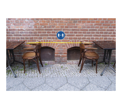 Panneau PVC adhésif antidérapant Gardez vos distances 20 cm
