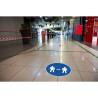 Panneau PVC adhésif antidérapant Gardez vos distances 20 cm