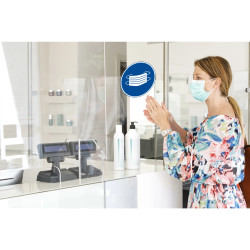 Panneau PVC adhésif antidérapant Masque obligatoire 20 cm