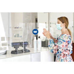 Panneau PVC adhésif antidérapant Masque obligatoire 20 cm