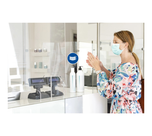 Panneau PVC adhésif antidérapant Masque obligatoire 20 cm