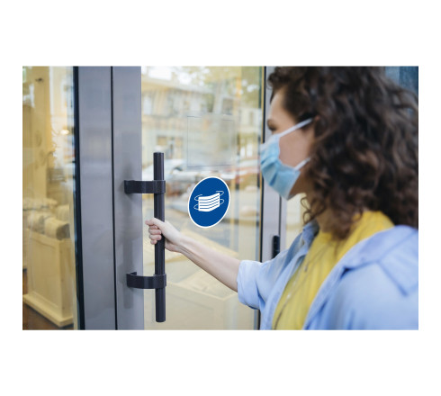Panneau PVC adhésif antidérapant Masque obligatoire 20 cm