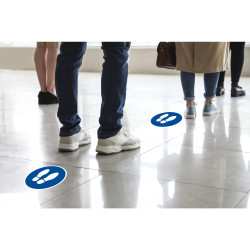 Panneau PVC adhésif antidérapant Obligation arrêt 20 cm